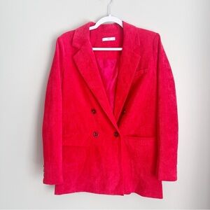 Mango Suit Red Blazer Jacket Oversized Holiday Party